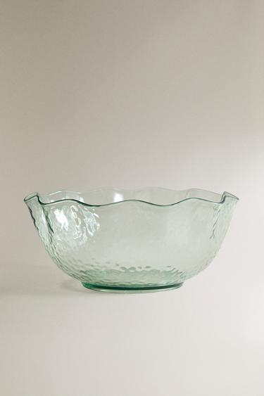 SALATSKÅL I AKRYL MED UDHAMRET EFFEKT - grøn fra Zara - Billede 0