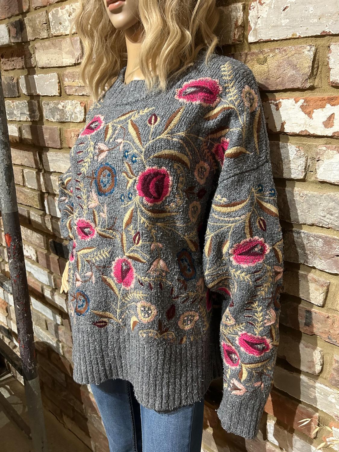 FLORAL EMBROIDERED KNIT JUMPER - Image 3