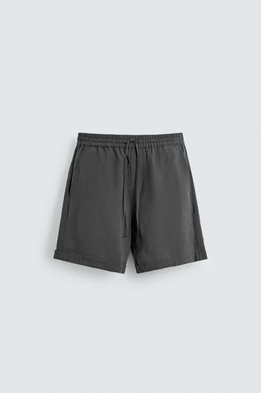 FLIESSENDE BERMUDASHORTS – RELAXED FIT - Taupegrau von Zara