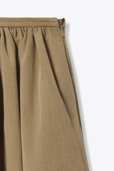 JUPE MIDI CAPE ZW COLLECTION - Marron clair de Zara - Image 6