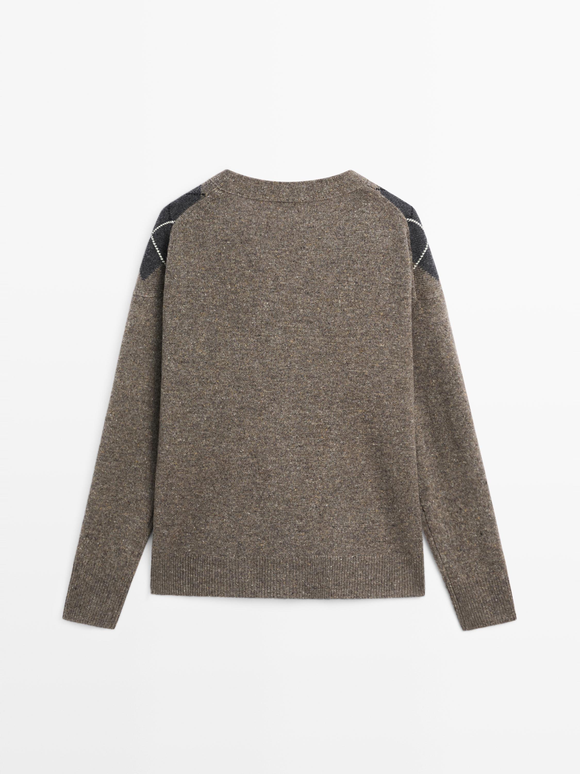 Cardigan à losanges en laine