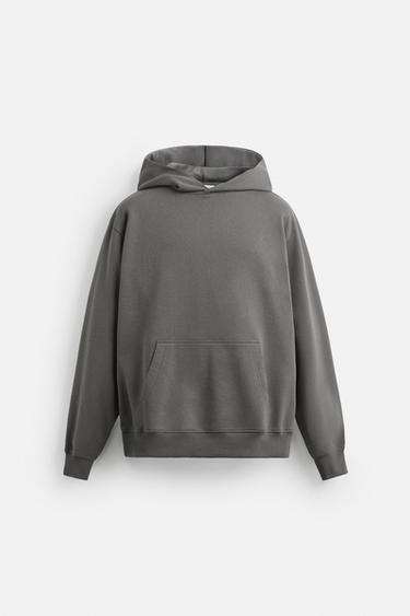 SUDADERA CAPUCHA BÁSICA - Gris antracita de Zara