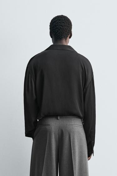 RELAXED FIT FLOWING SHIRT - Black by Zara - Image 2