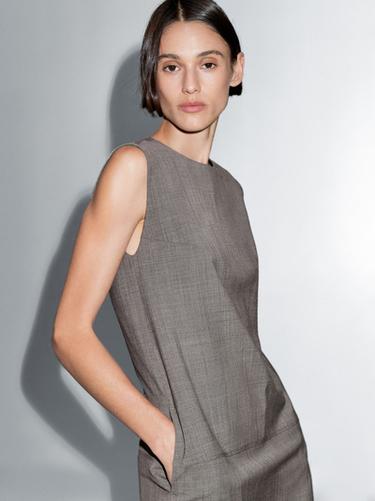 Robe courte chinée - Gris de Zara