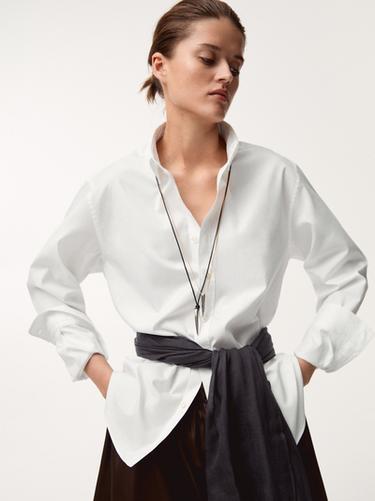 Collar colgante péndulo cordón piel - Plata de Zara - Imagen 0