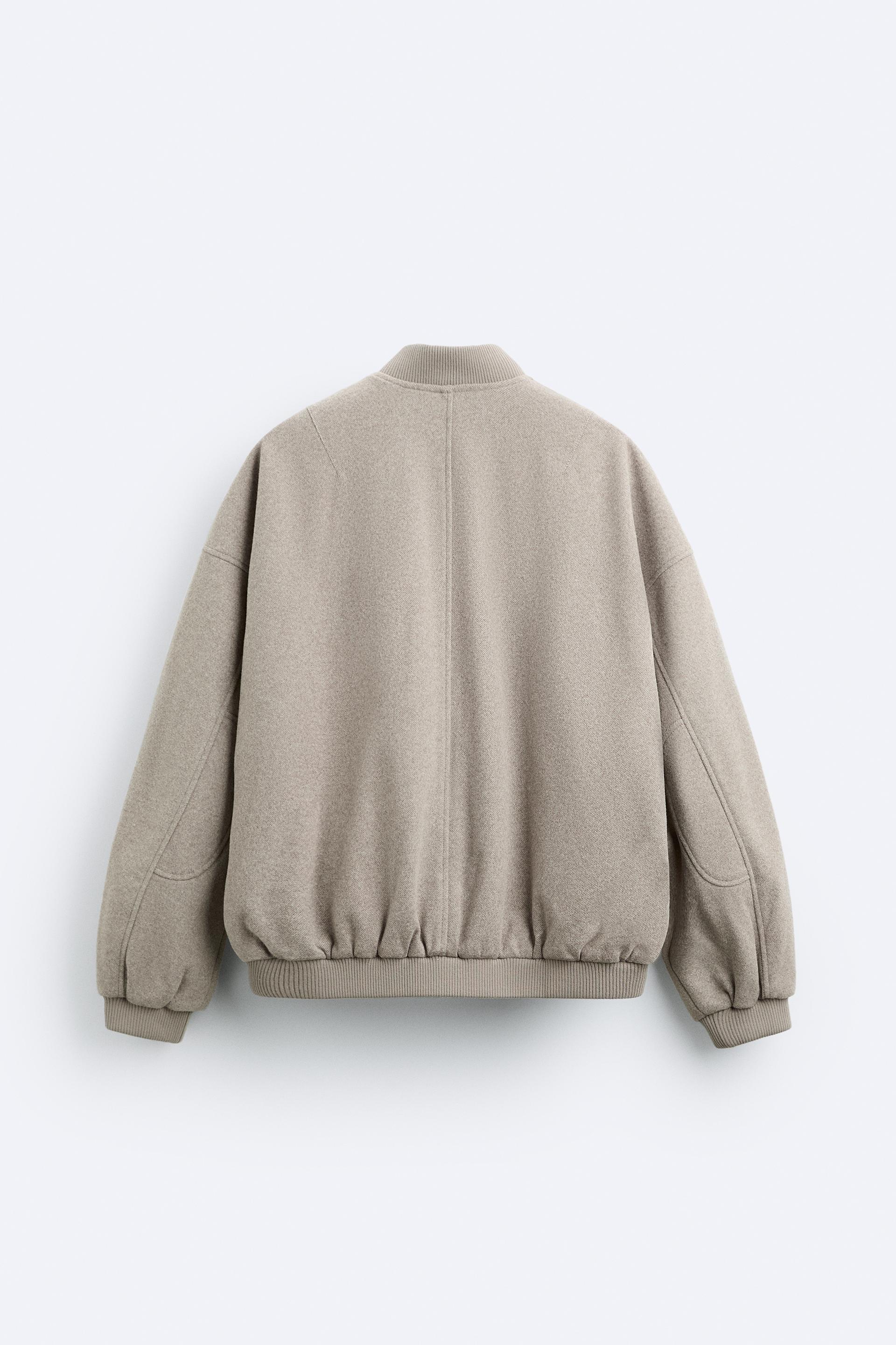 zara cream bomber jacket