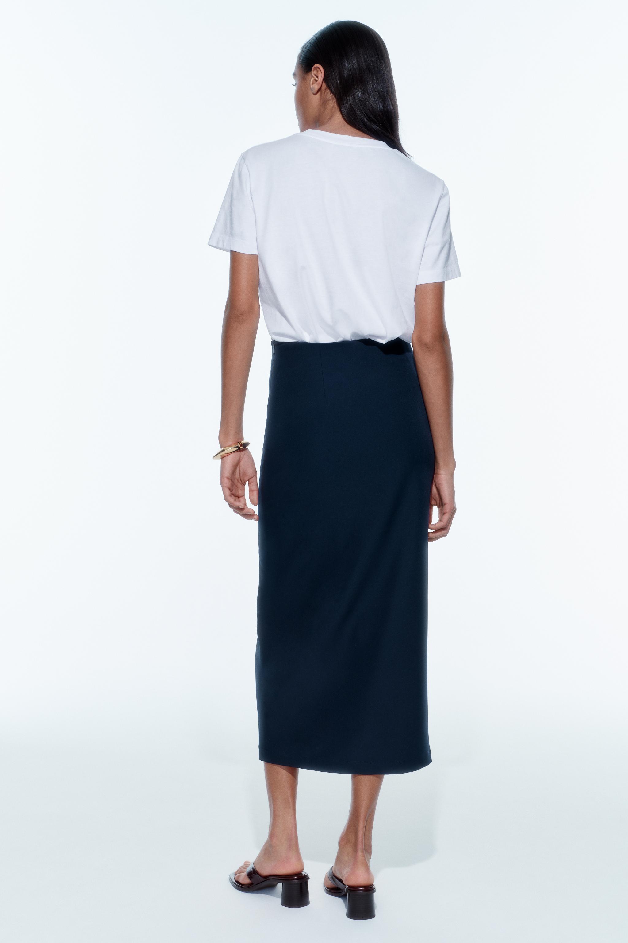 Pencil skirt zara on sale navy