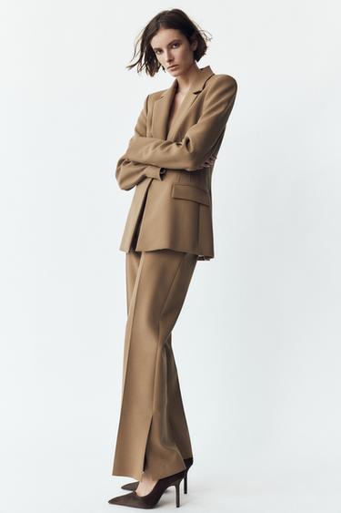 Zara MID-RISE PANTS - Toffee