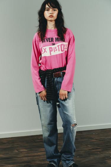 T-SHIRT SEX PISTOLS À MANCHES LONGUES - Rose de Zara