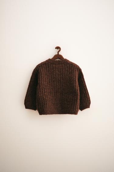 ZARA TIMELESS - CHUNKY KNIT CARDIGAN WITH WOOL - Chocolate by Zara - Image 1