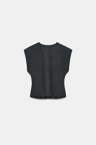GILET RAYURE CRAIE - Plomb de Zara - Image 5