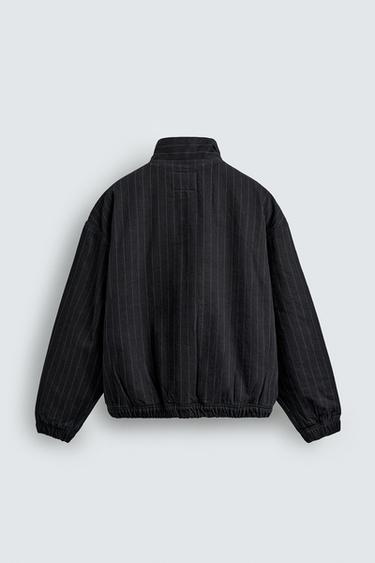 EMBROIDERED STRIPED DENIM JACKET - Blue by Zara - Image 6