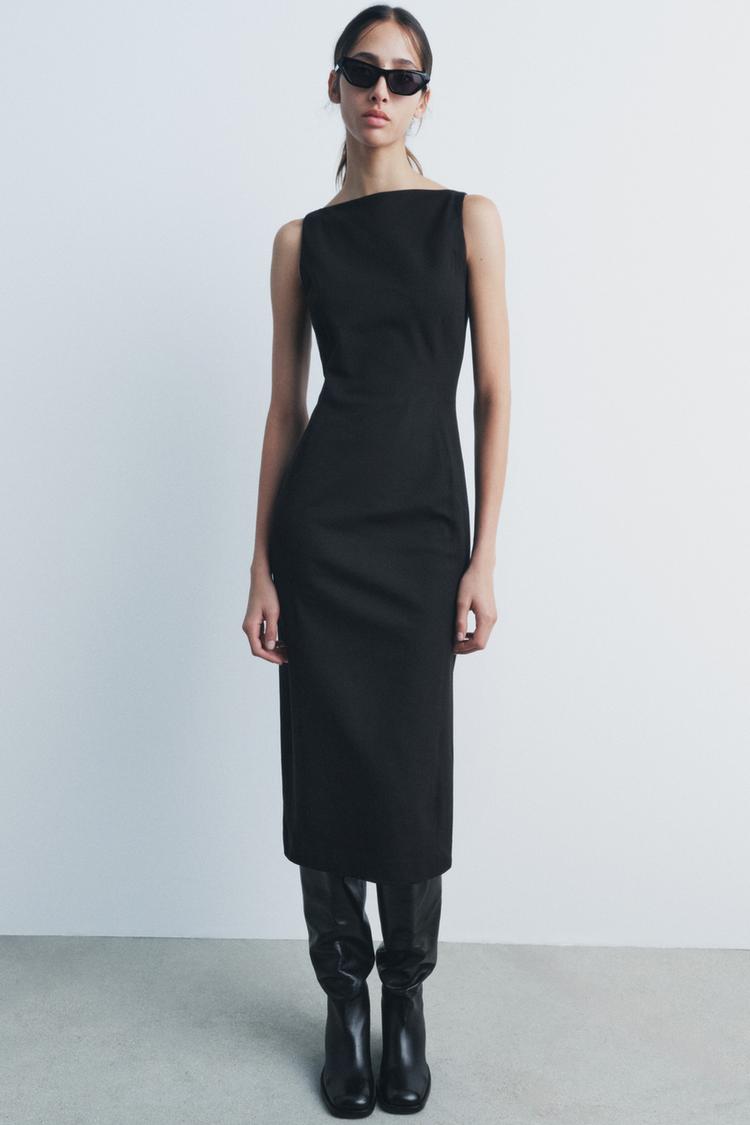 ZW COLLECTION SLEEVELESS MIDI DRESS Black ZARA Australia