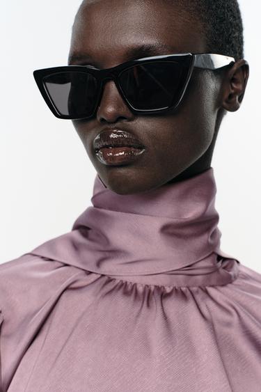 SATIN SHIRT WITH BOW - Mauve by Zara - Image 6