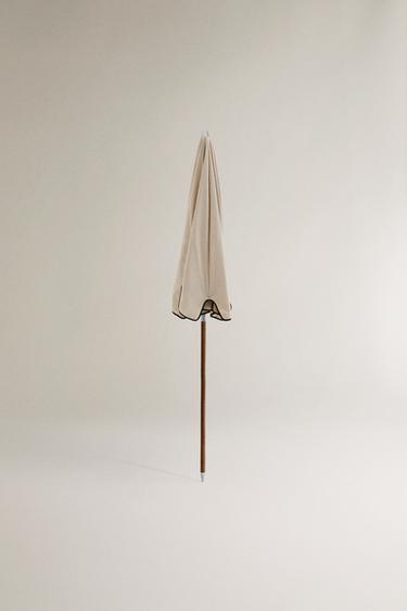 ASH UMBRELLA WITH SCALLOPED DETAILS AND CONTRAST TRIM - White by Zara - Image 1