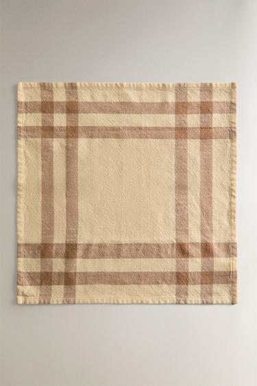 CHECK COTTON NAPKINS (PACK OF 2) - Butter by Zara - Image 1