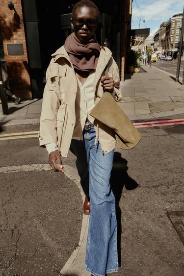 HOODED MULTI-POCKET JACKET - camel by Zara - Image 2