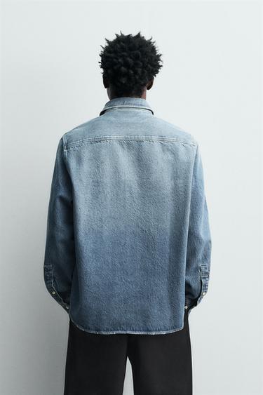 RELAXED FIT DENIM SHIRT - Mid-blue by Zara - Image 2
