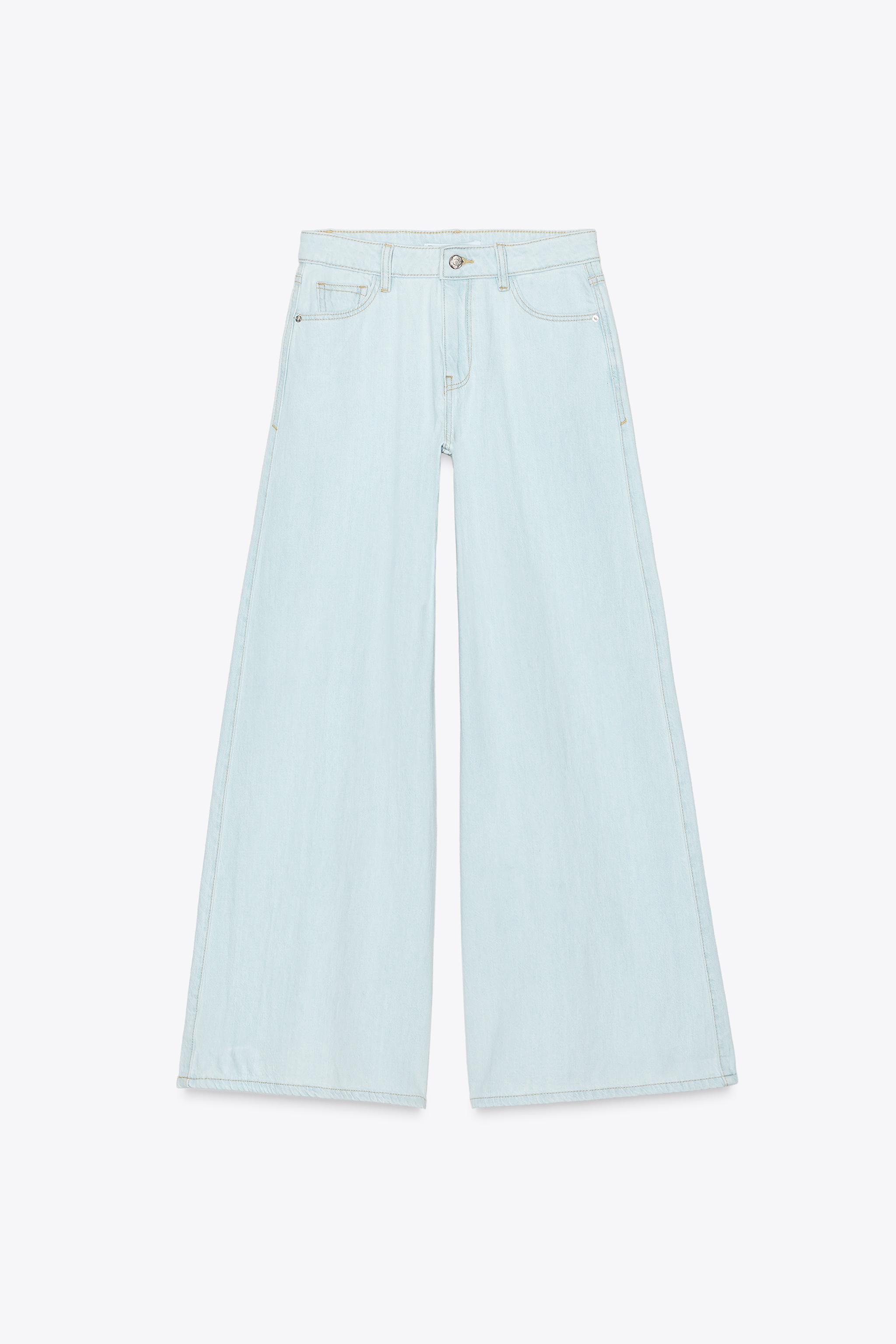 Z1975 MID-RISE FULL LENGTH PALAZZO JEANS - Mid-blue | ZARA