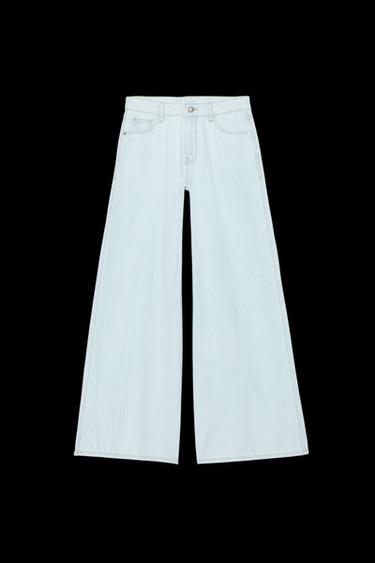 JEANS Z1975 PALAZZO TIRO MEDIO FULL LENGTH - Azul claro de Zara - Imagen 0