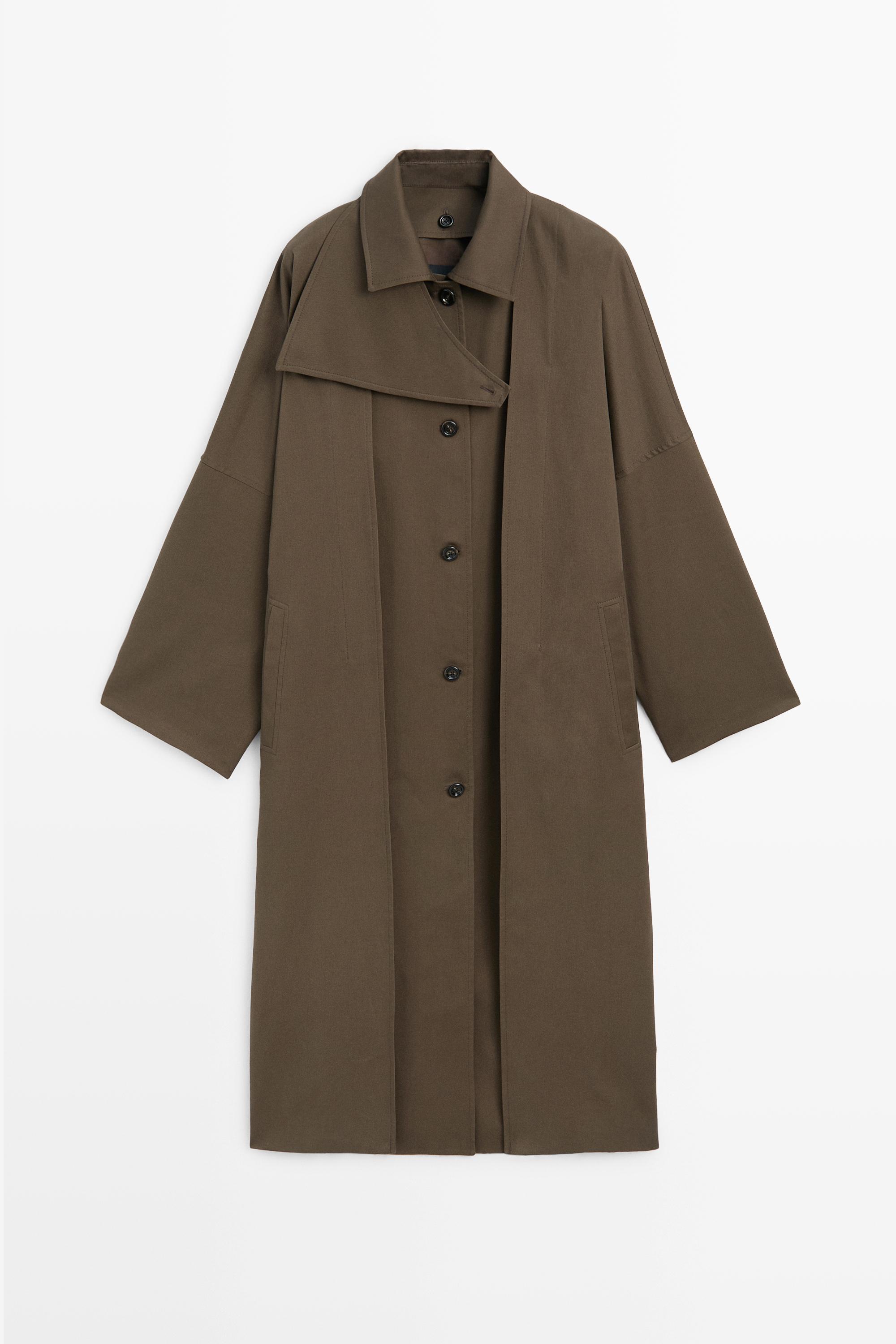 Trench en coton mélangé avec détail split