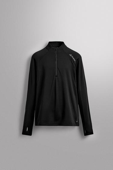 SWEAT COL ZIPPÉ POLARTEC © - Noir de Zara
