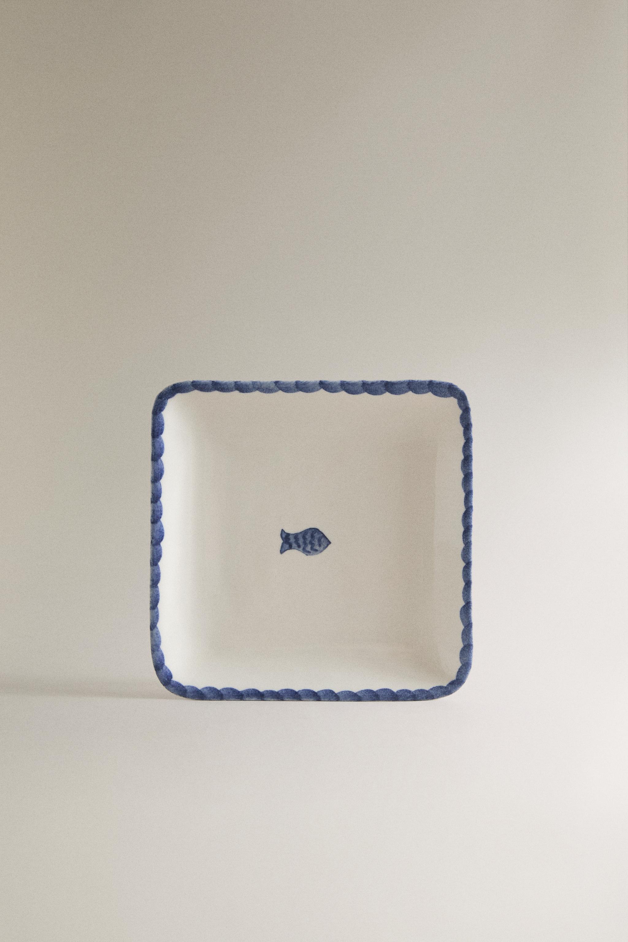 フィッシュモチーフ セラミック ソープディッシュ - 青色/白色 | ZARA