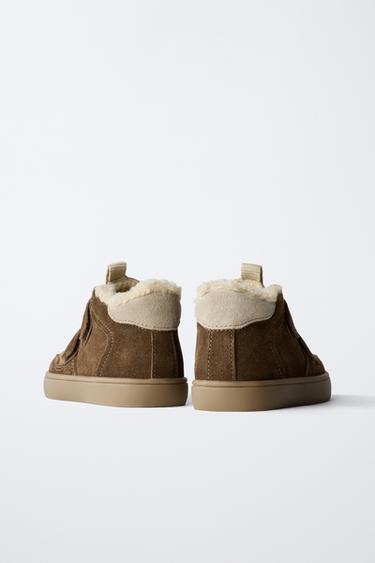 LINED LEATHER HIGH-TOP SNEAKERS - Brown by Zara - Image 5