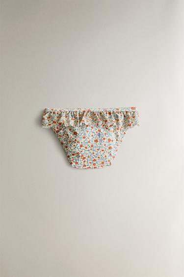 KIDS’ TROPICAL FLORAL RUFFLED BEACH BIKINI BOTTOMS - Sand by Zara - Image 3