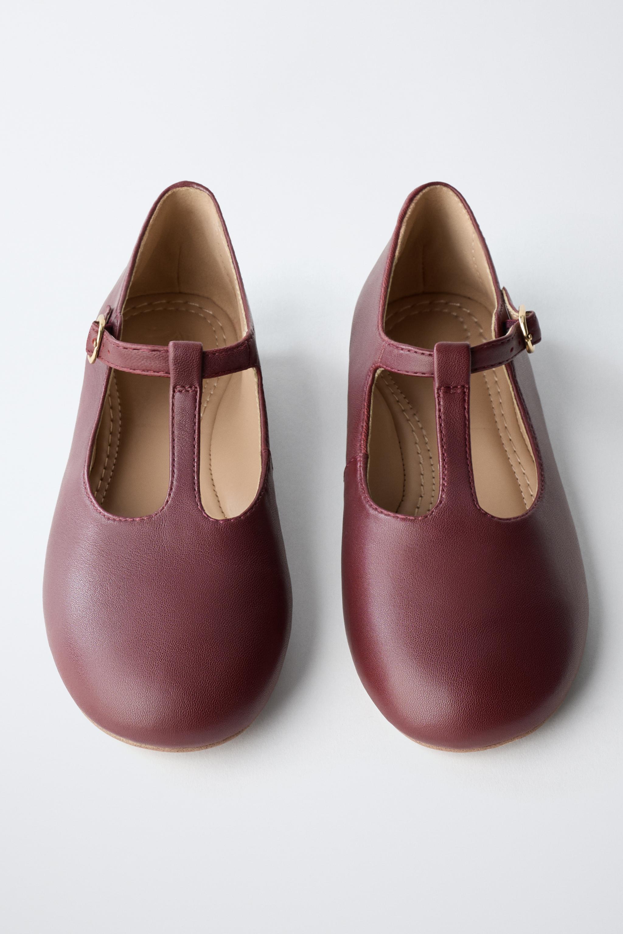 LEATHER T-BAR BALLET FLATS