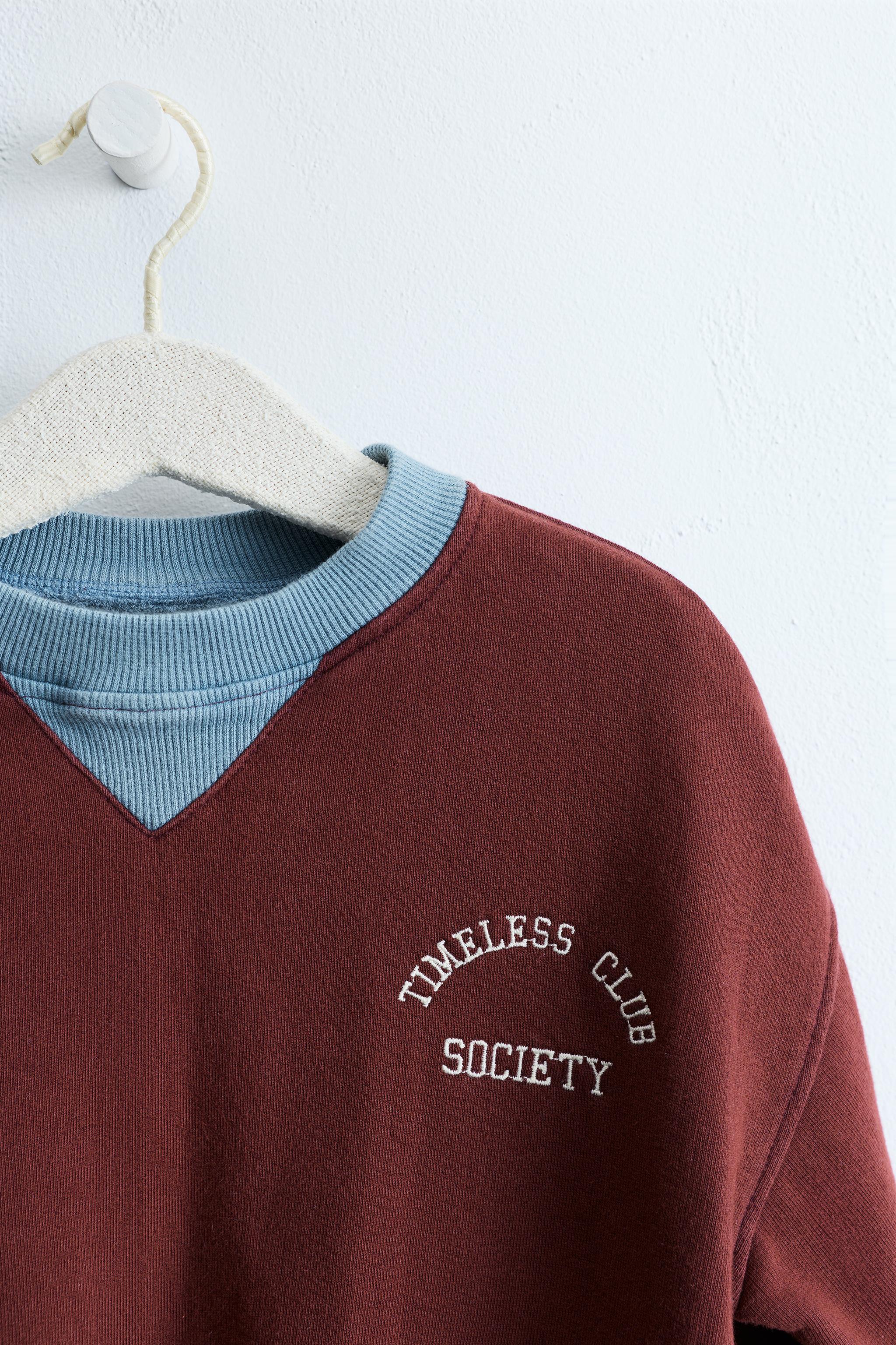 Детские худи Zara TIMELESS - EMBROIDERED TEXT SWEATSHIRT — фото 3