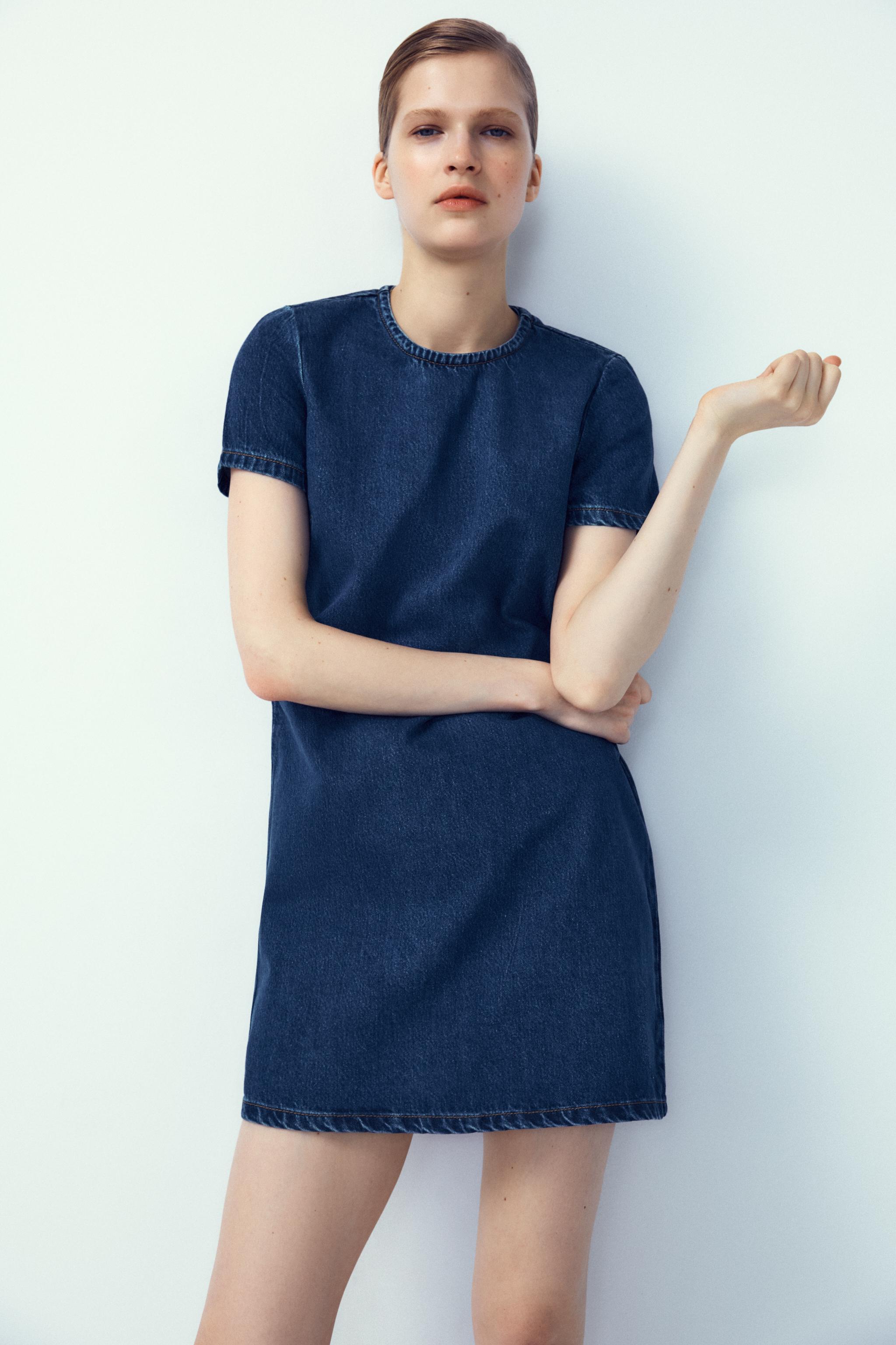 ZARA【NEW】ZW COLLECTION DENIM DRESS NWT ZARA ZIPPERED DENIM DRESS SIZE S | eBay