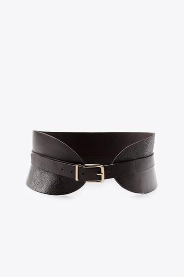 Zara LEATHER OBI BELT - chocolate