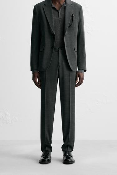 PANTALON DE COSTUME CONFORTABLE - Gris foncé de Zara