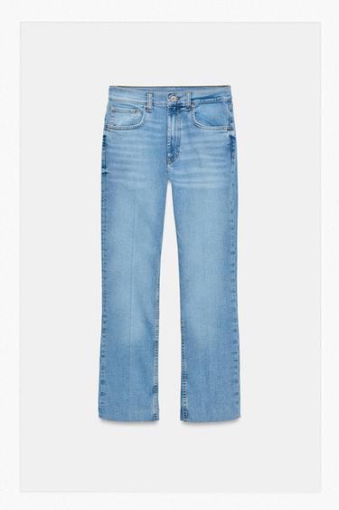 ZW COLLECTION MID-WAIST JEANS - Light blue by Zara