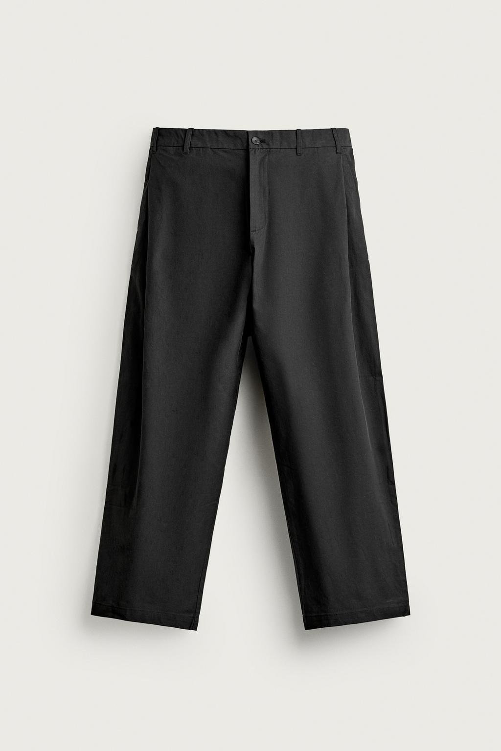 STRAIGHT-LEG TROUSERS WITH SIDE PLEATS