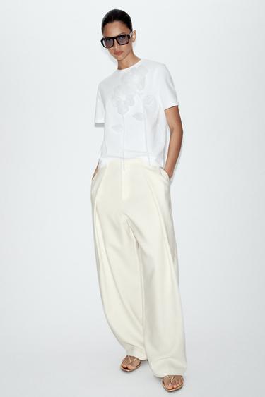 3D FLORAL T-SHIRT - White by Zara