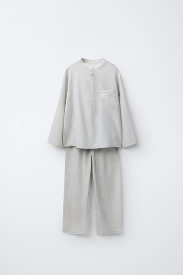 2-6 ANOS/ PIJAMA CAMISA DECOTE DE BOTÕES - Cinzento-vigoré da Zara
