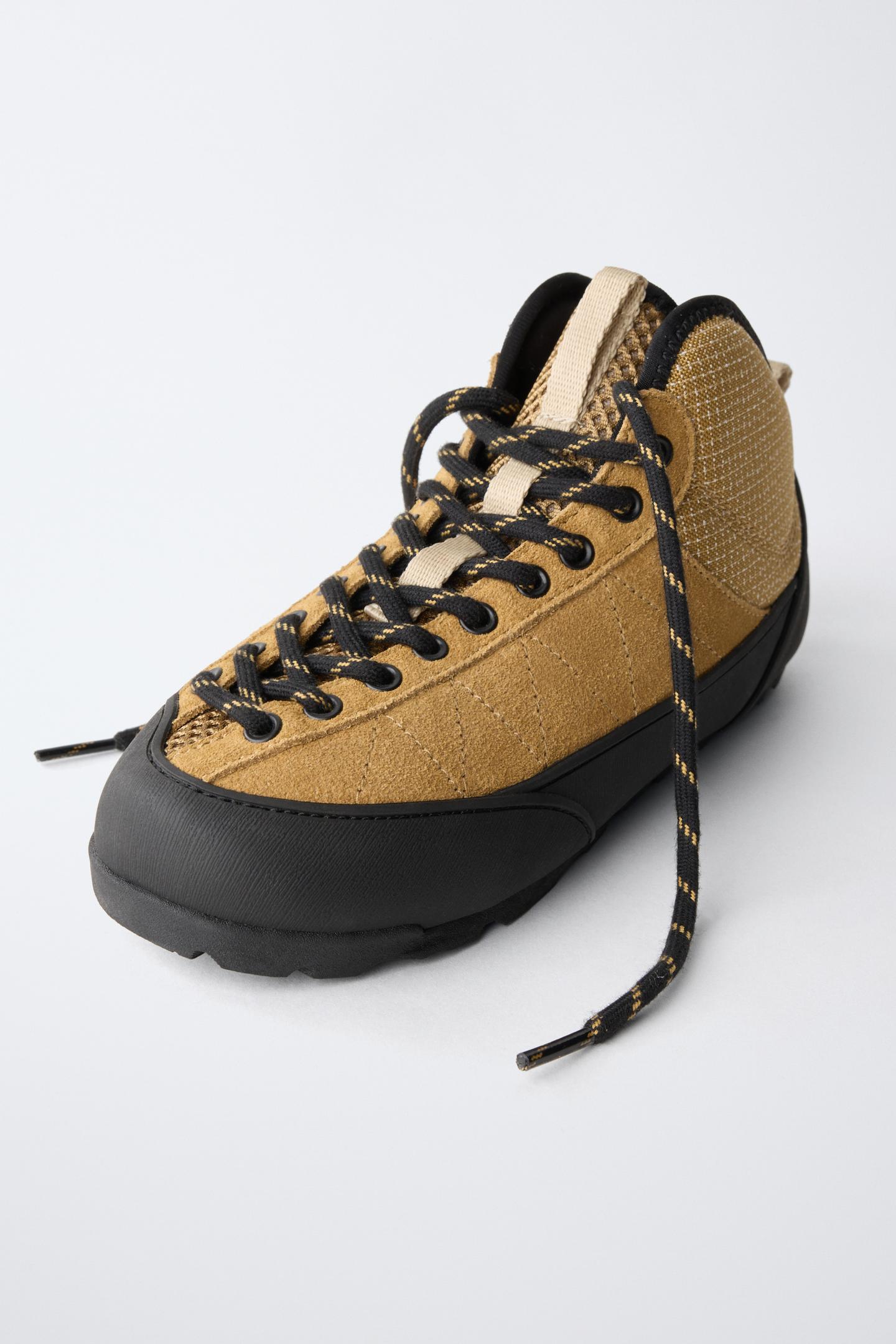 Детские кроссовки Zara Contrast Sneaker, цвет: Коричневый — фото 4