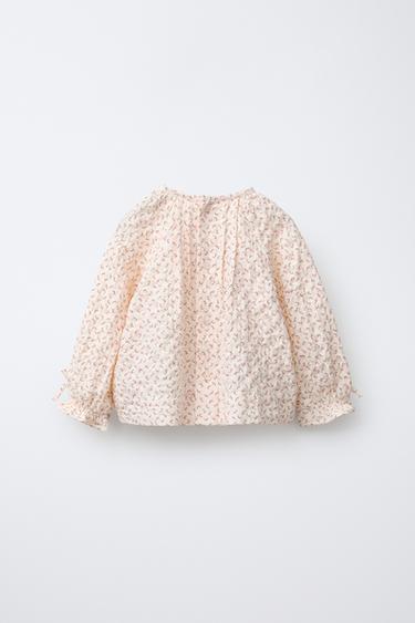 CHEMISE TEXTURÉE À FLEURS - Écru de Zara - Image 1
