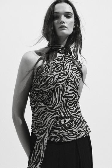 CUERPO ESTAMPADO ZW COLLECTION  - Marrón / Crudo de Zara