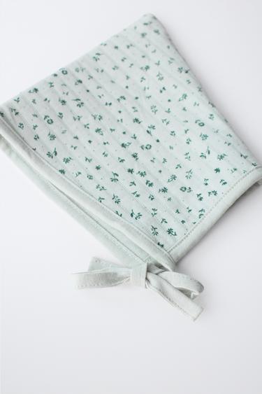PADDED FLORAL BONNET - Greenish by Zara - Image 2