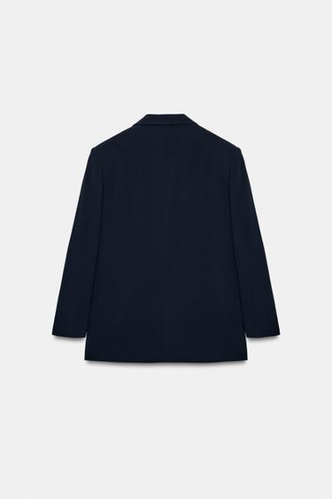 VESTE OVERSIZE À BOUTONNAGE CROISÉ - Bleu marine de Zara - Image 8