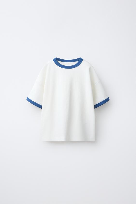 CAMISETA VIVO CONTRASTE - Azul da Zara - Imagem 0