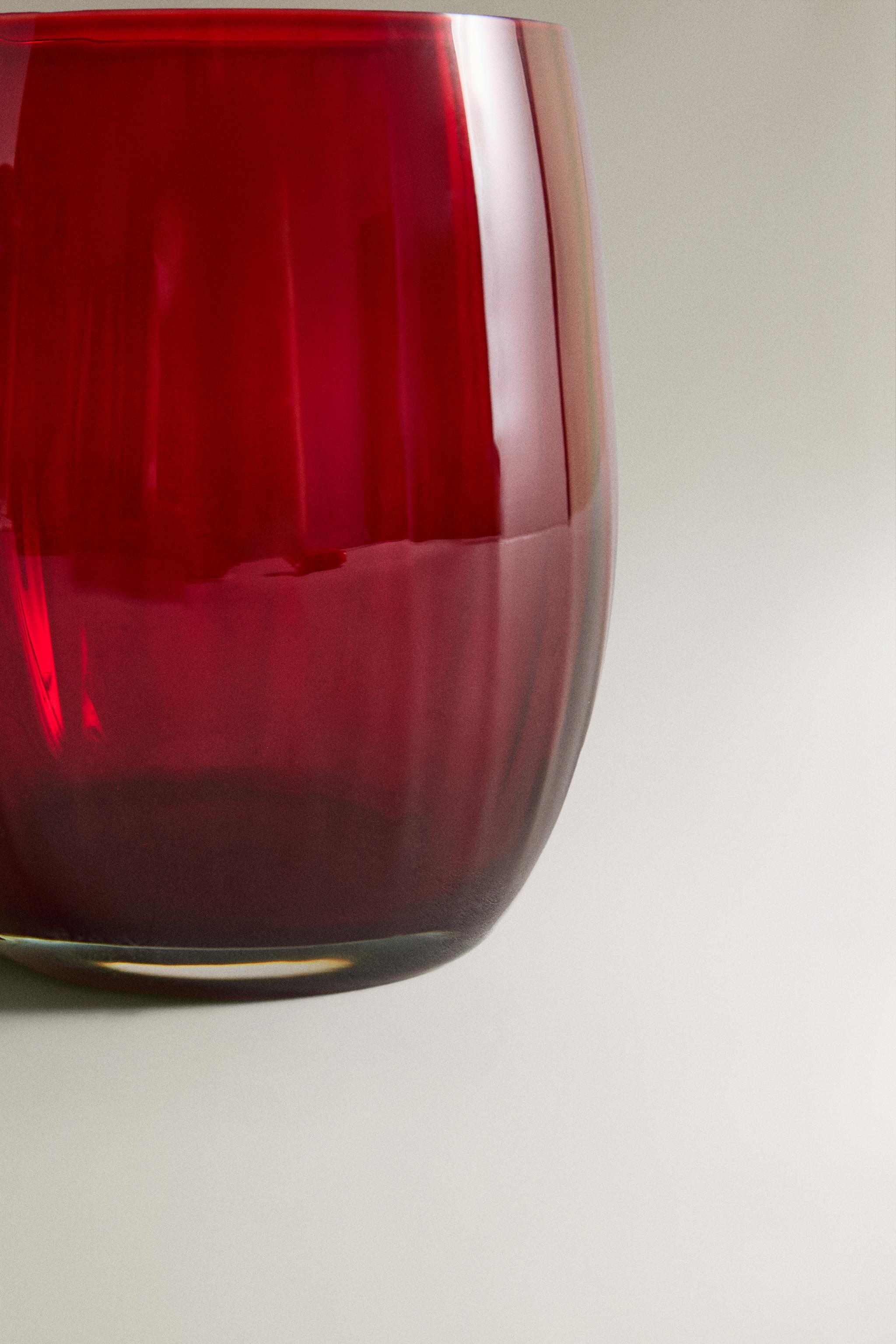 CHRISTMAS CRYSTALLINE TUMBLER WITH A RAISED DESIGN