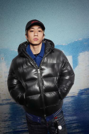 Zara 80% 羽絨 - 20% 羽毛撥水外套 - 黑色