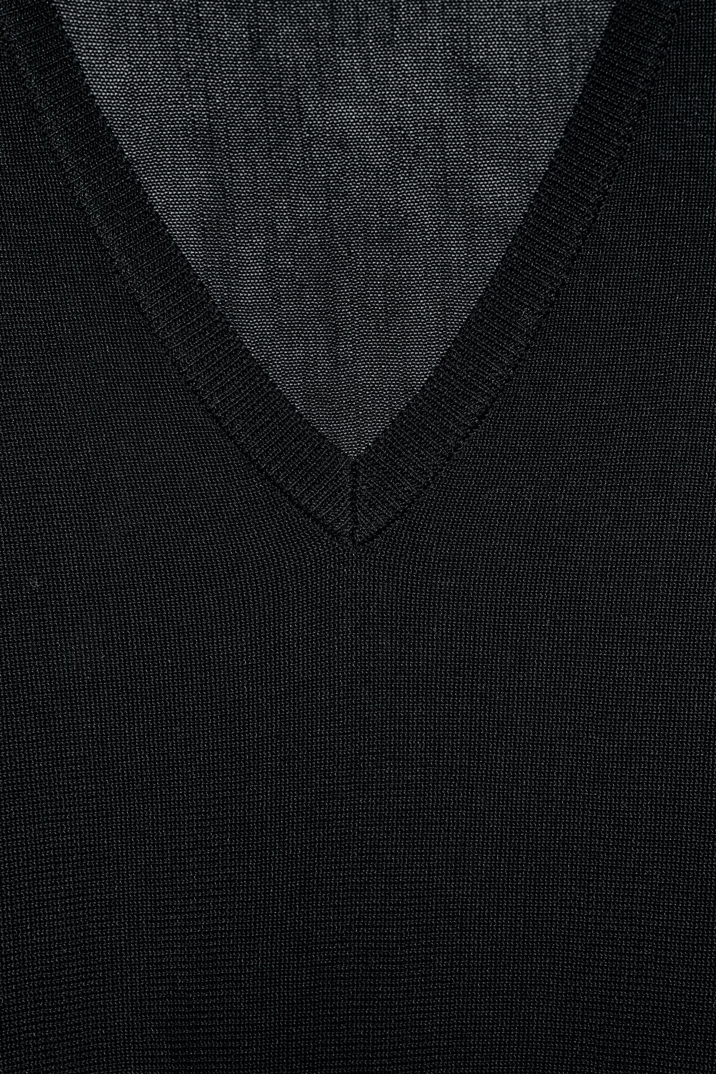 Свитер Zara V-NECK Knit Jumper, цвет: Чёрный — фото 6