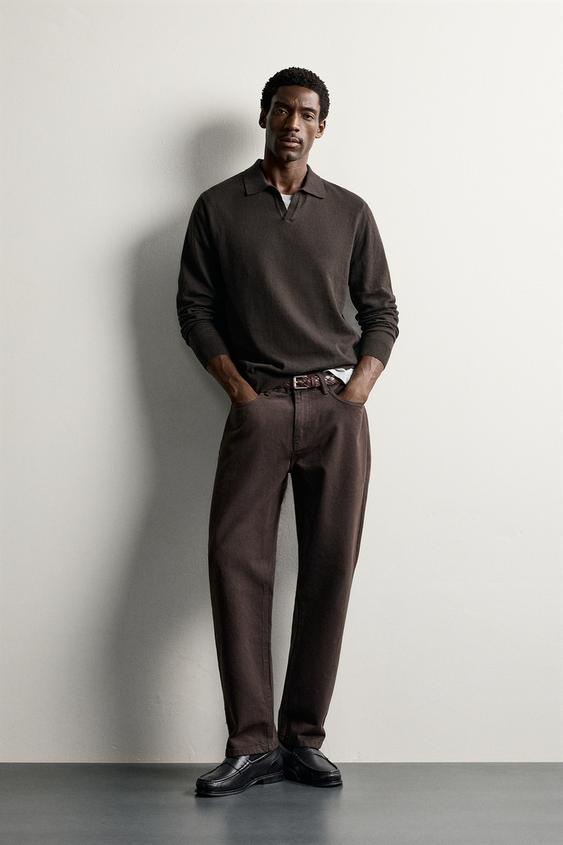 STRAIGHT-LEG TROUSERS - Brown by Zara - Image 0