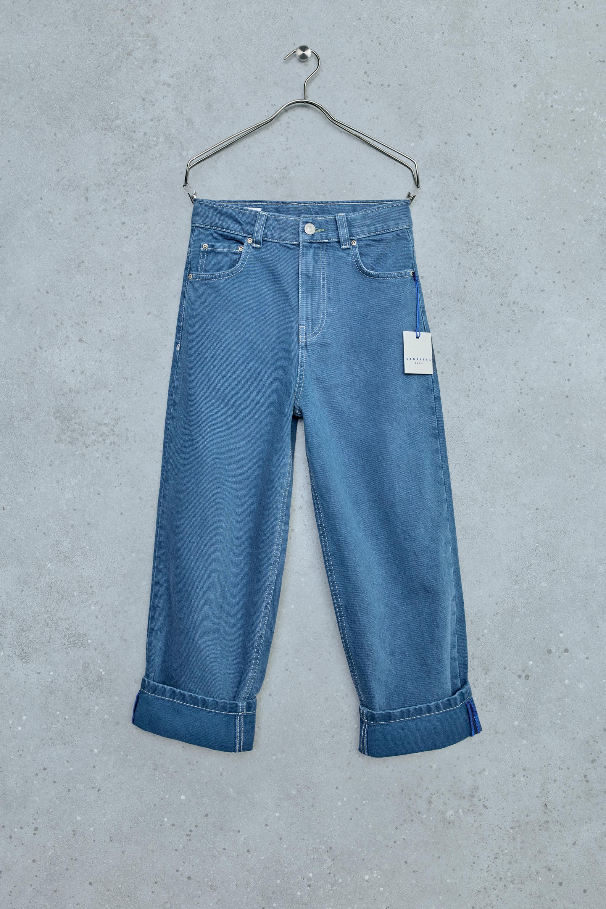 STORIESZ - LOOSE FIT CUFFED JEANS — Blue