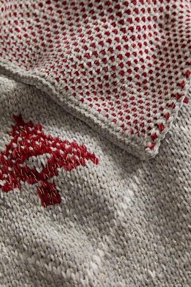 CHILDREN'S CHENILLE CHRISTMAS BLANKET - Green by Zara - Image 2